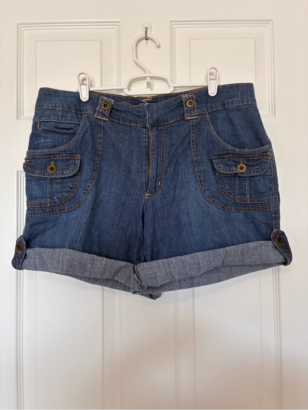 BANDOLINO BLU Denim Jean Shorts Roll Tab Hem Blue Women’s Size 14